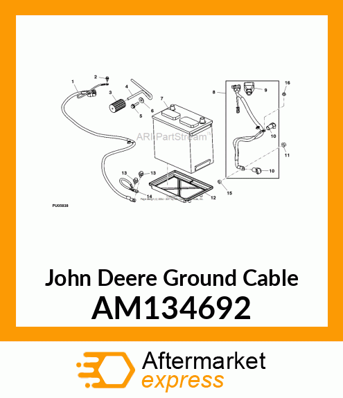 GROUND CABLE, CABLE, ASSEMBLY NEGA AM134692