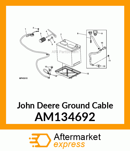 GROUND CABLE, CABLE, ASSEMBLY NEGA AM134692