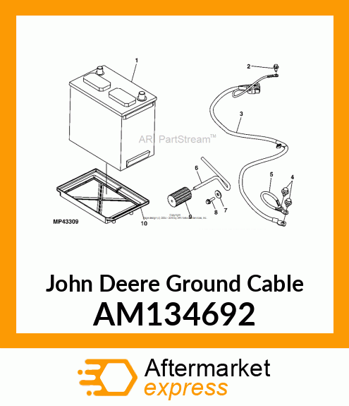 GROUND CABLE, CABLE, ASSEMBLY NEGA AM134692