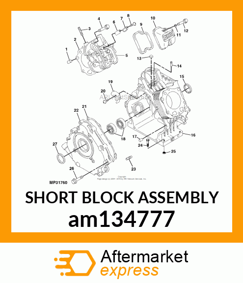 SHORT BLOCK ASSEMBLY am134777