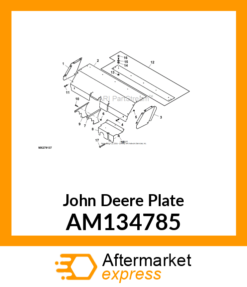 PLATE, GEARBOX COVER W/LABEL AM134785