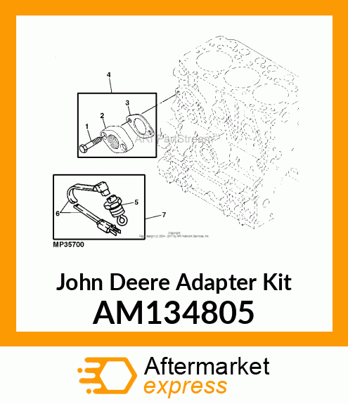 KIT, BLOCK HEATER ADAPTER AM134805