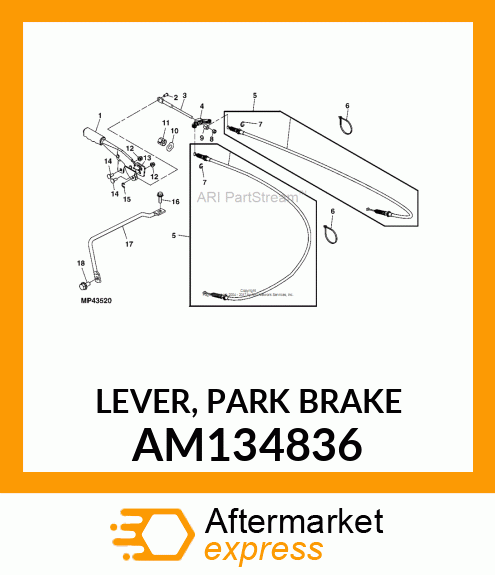 LEVER, PARK BRAKE AM134836