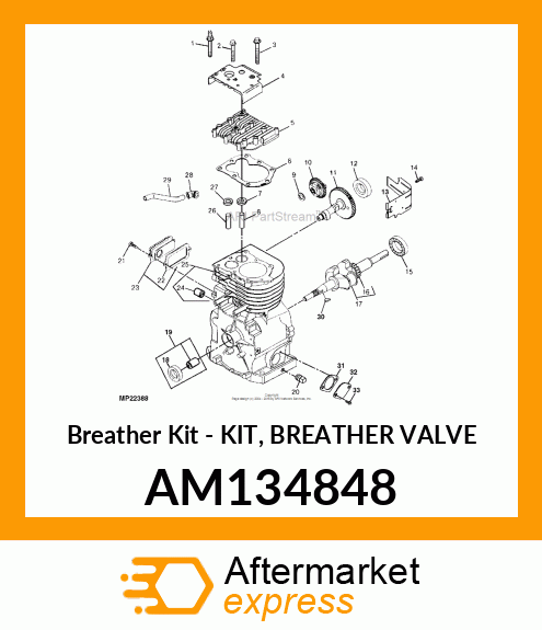 Breather Kit - KIT, BREATHER VALVE AM134848