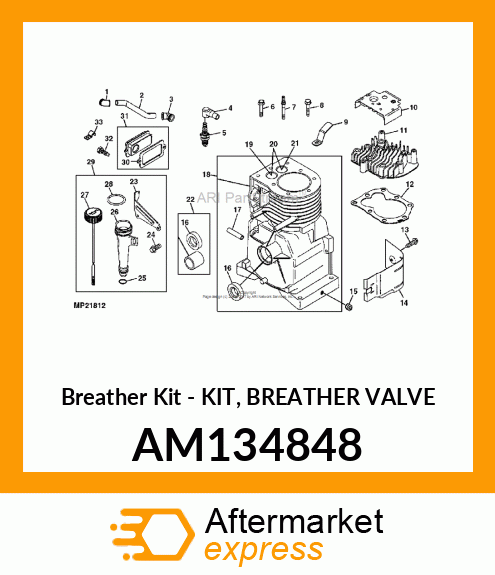 Breather Kit - KIT, BREATHER VALVE AM134848