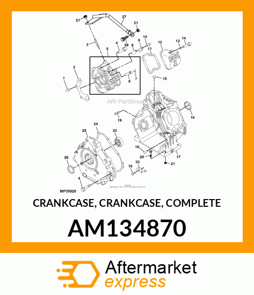 CRANKCASE, CRANKCASE, COMPLETE AM134870