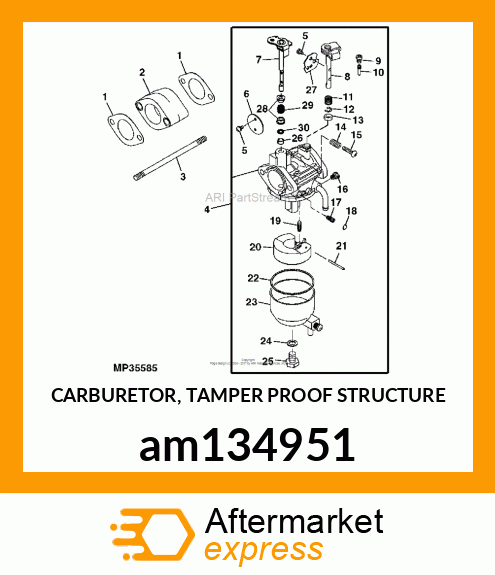 CARBURETOR, TAMPER PROOF STRUCTURE am134951