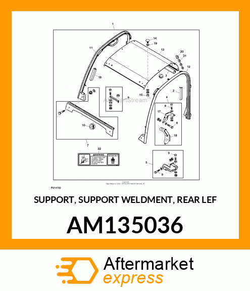 SUPPORT, SUPPORT WELDMENT, REAR LEF AM135036