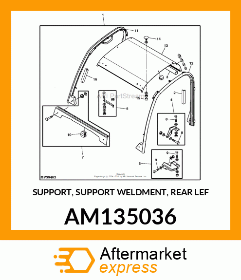 SUPPORT, SUPPORT WELDMENT, REAR LEF AM135036
