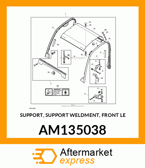 SUPPORT, SUPPORT WELDMENT, FRONT LE AM135038