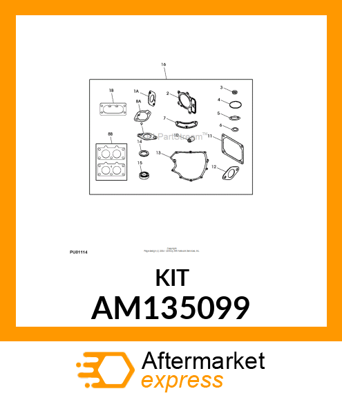 GASKET KIT, GASKET SET, VALVE AM135099