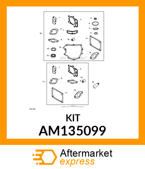 GASKET KIT, GASKET SET, VALVE AM135099