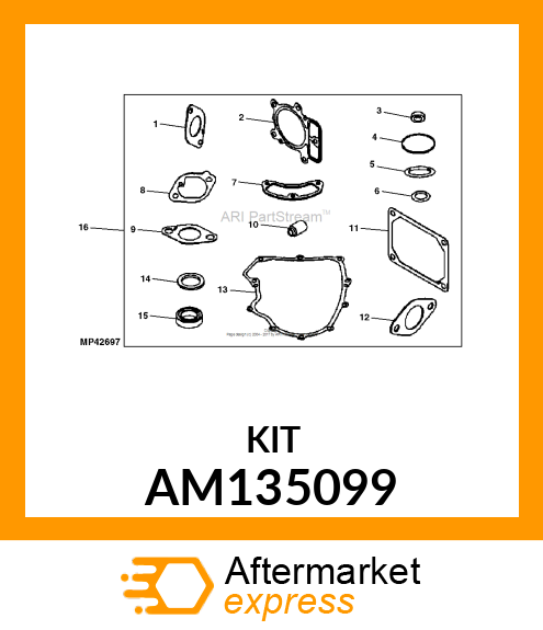 GASKET KIT, GASKET SET, VALVE AM135099