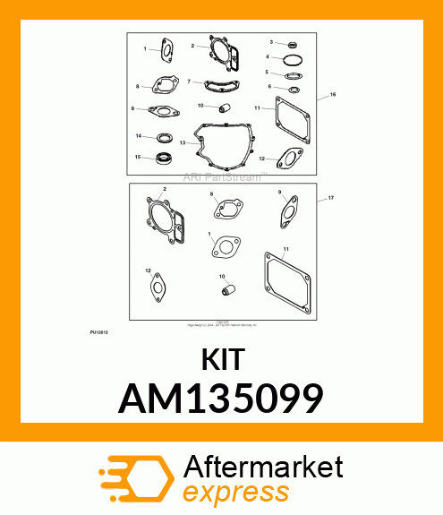 GASKET KIT, GASKET SET, VALVE AM135099