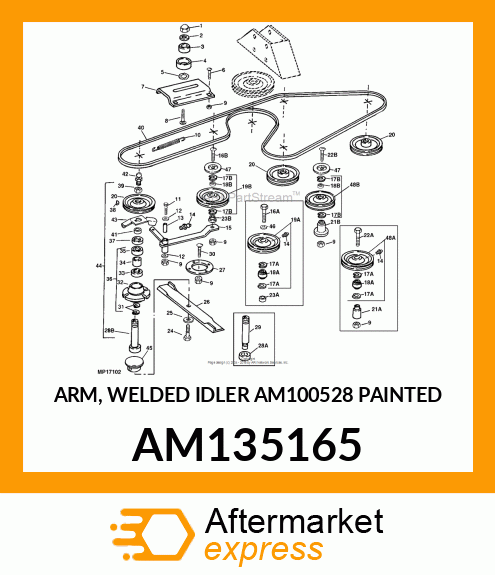 ARM, WELDED IDLER AM100528 PAINTED AM135165