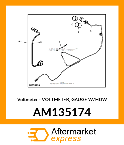 Voltmeter - VOLTMETER, GAUGE W/HDW AM135174