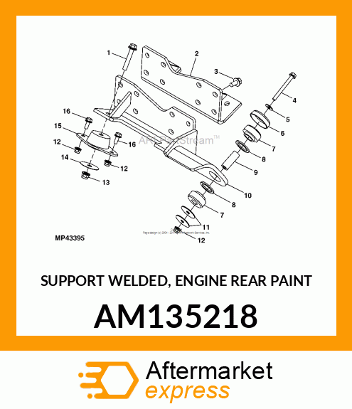 SUPPORT WELDED, ENGINE REAR PAINT AM135218