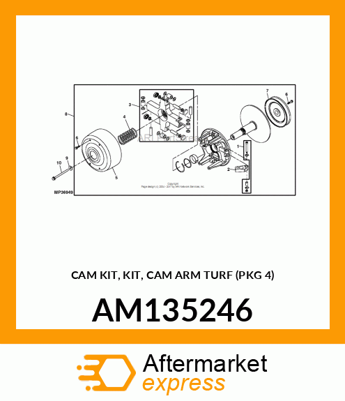 CAM KIT, KIT, CAM ARM TURF (PKG 4) AM135246