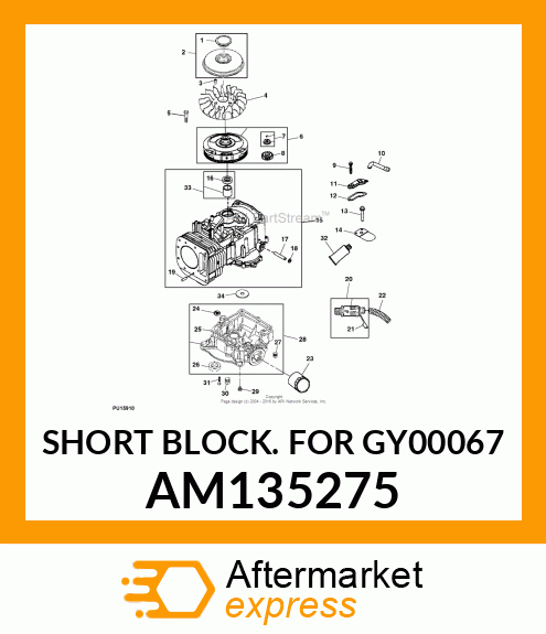 SHORT BLOCK FOR GY00067 AM135275