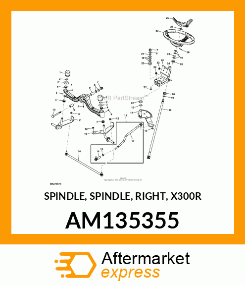 SPINDLE, SPINDLE, RIGHT, X300R AM135355