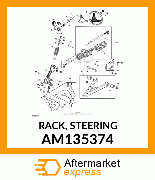 RACK, STEERING AM135374