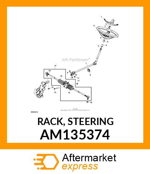 RACK, STEERING AM135374