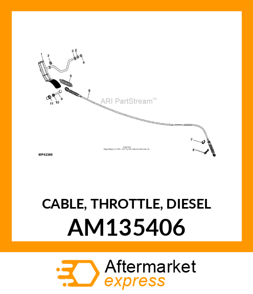 CABLE, THROTTLE, DIESEL AM135406