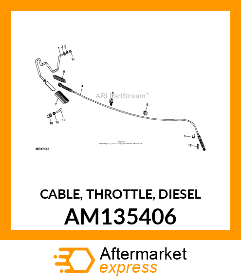 CABLE, THROTTLE, DIESEL AM135406