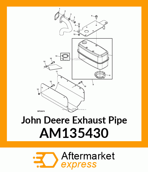 MUFFLER PIPE, SINGLE CYLINDER AM135430