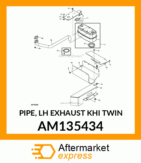 PIPE, LH EXHAUST KHI TWIN AM135434