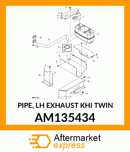 PIPE, LH EXHAUST KHI TWIN AM135434