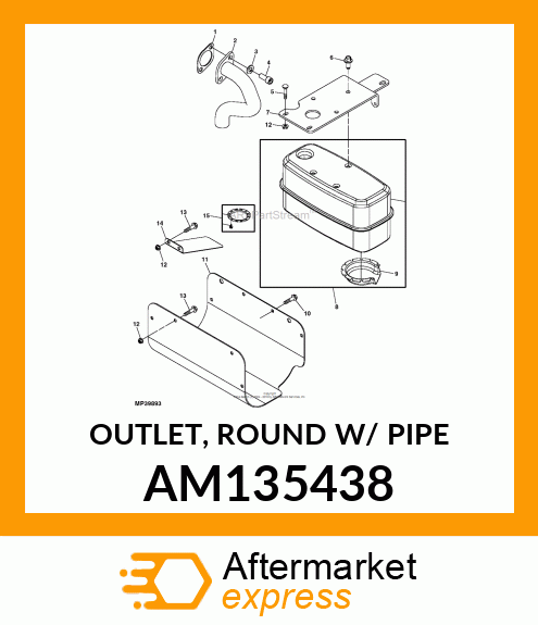 OUTLET, ROUND W/ PIPE AM135438