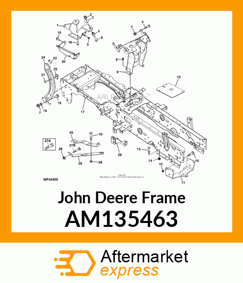 FRAME, CONSOLE, PAINTED FOR SERVICE AM135463