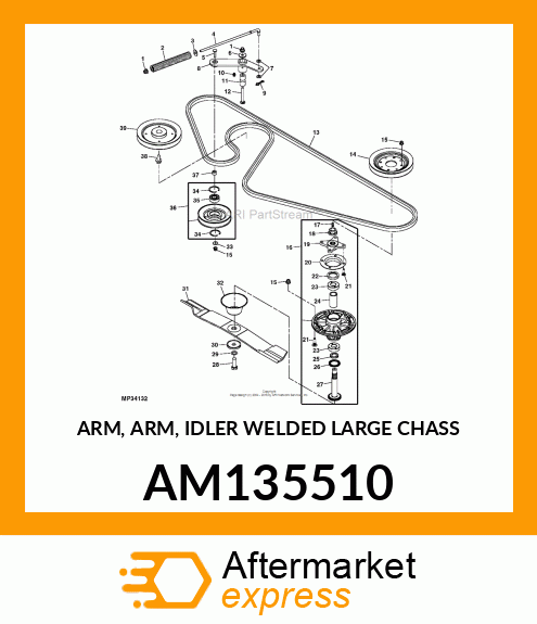 ARM, ARM, IDLER WELDED LARGE CHASS AM135510