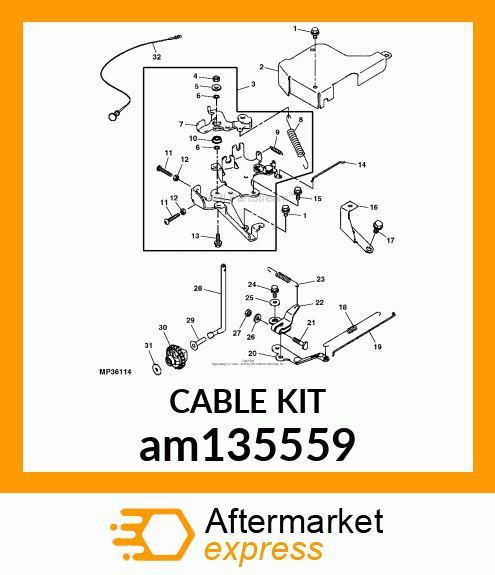 CABLE KIT, KIT, CHOKE CABLE am135559