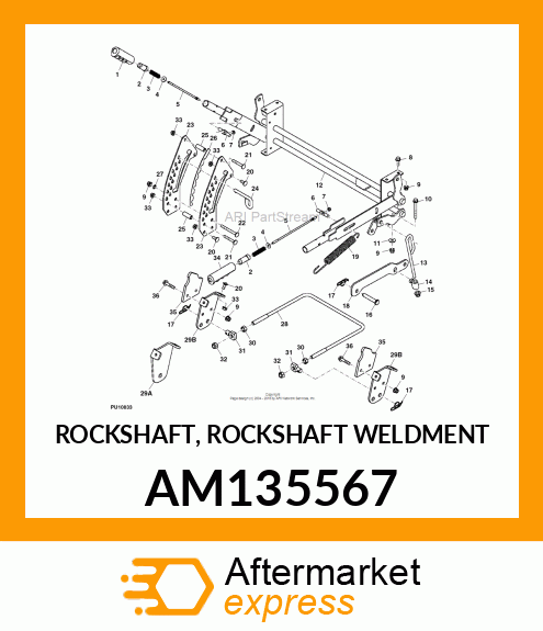 ROCKSHAFT, ROCKSHAFT WELDMENT AM135567