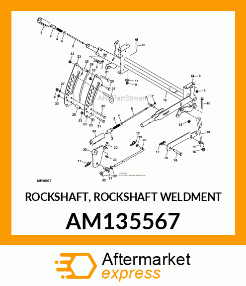 ROCKSHAFT, ROCKSHAFT WELDMENT AM135567