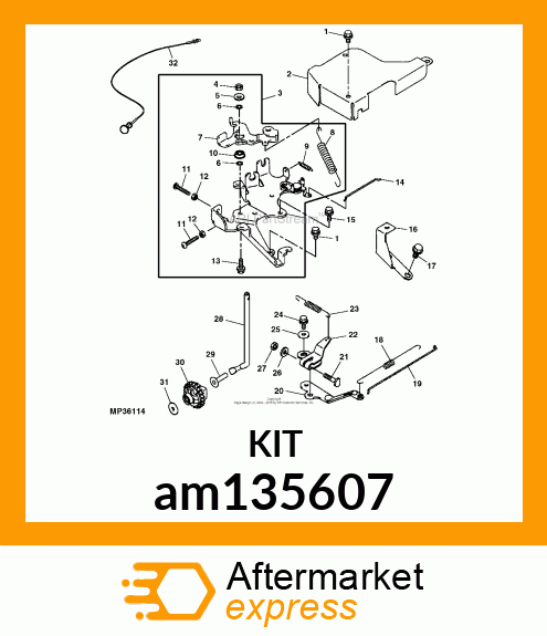 CABLE KIT, KIT, CHOKE CABLE am135607