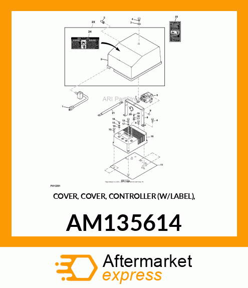 COVER, COVER, CONTROLLER (W/LABEL), AM135614