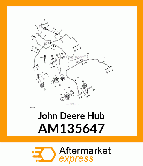 HUB, REAR BRAKE ROTOR ASSEMBLY AM135647