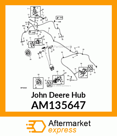 HUB, REAR BRAKE ROTOR ASSEMBLY AM135647