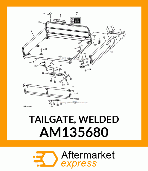TAILGATE, WELDED AM135680