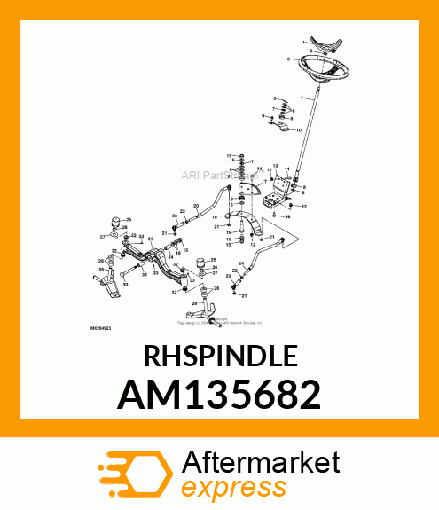 SPINDLE, SPINDLE, RH PAINTED AM135682