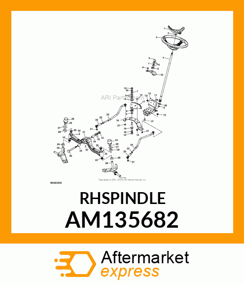 SPINDLE, SPINDLE, RH PAINTED AM135682