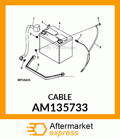 BATTERY CABLE, CABLE, CP LRG AC POS AM135733