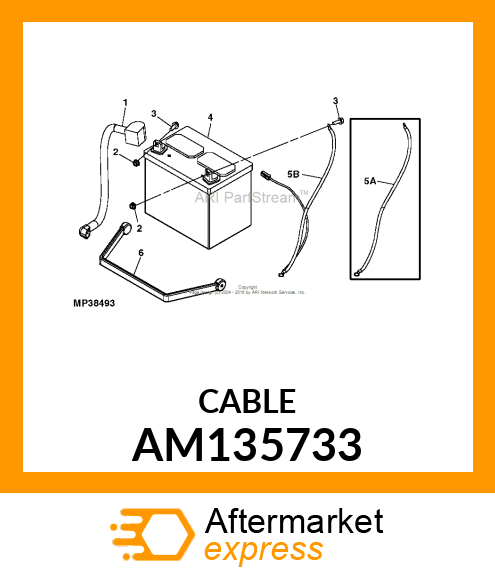 BATTERY CABLE, CABLE, CP LRG AC POS AM135733