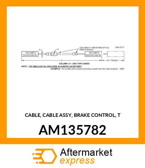 CABLE, CABLE ASSY, BRAKE CONTROL, T AM135782