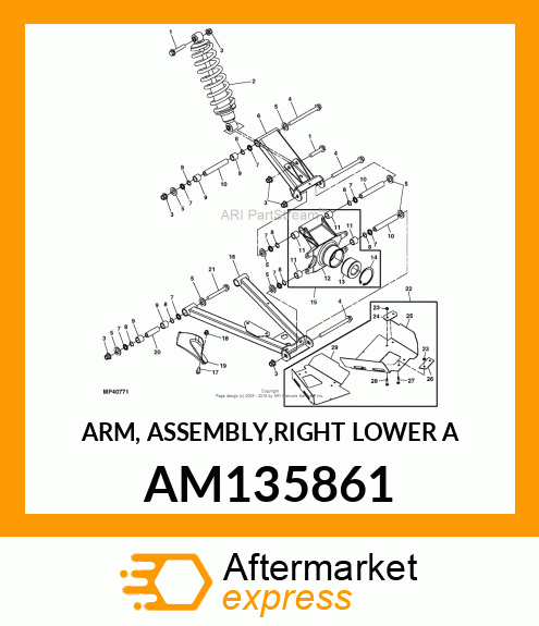 ARM, ASSEMBLY,RIGHT LOWER A AM135861