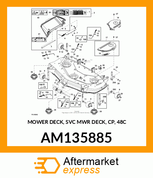 MOWER DECK, SVC MWR DECK AM135885