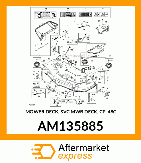 MOWER DECK, SVC MWR DECK AM135885